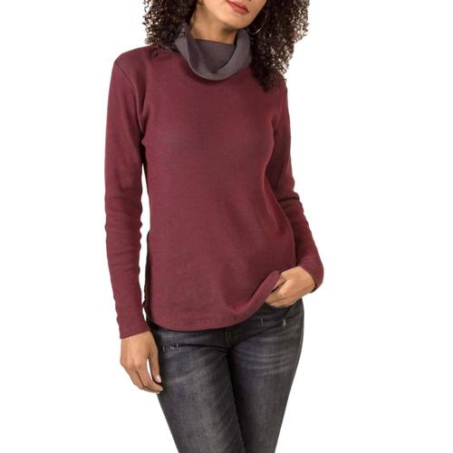 Indigenous Designs Women's Waffle Cowl Pullover Cherry/Chrcl