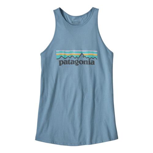 Patagonia Women's Pastel P-6 Logo Organic High Neck Tank Top Bblue_bebl