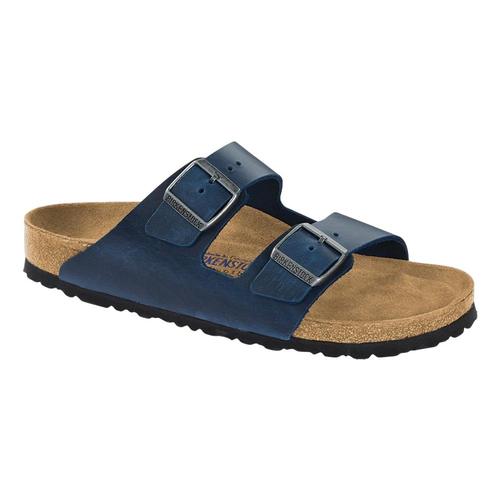 Birkenstock Women's Arizona Soft Footbed Oiled Leather Sandals - Regular Blue.Ol