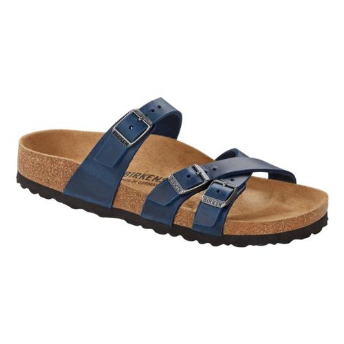 Birkenstock Women's Franca Oiled Leather Sandals - Regular Blue