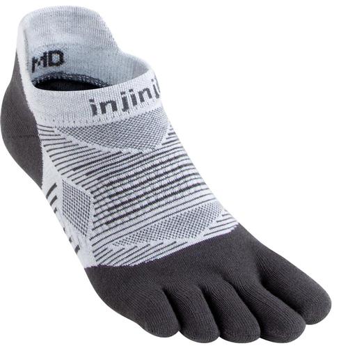 Injinji Unisex Run Lightweight No-Show Socks Gray