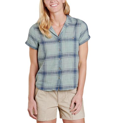 Toad&Co Women's Camp Cove Short Sleeve Shirt Bluesurf_480