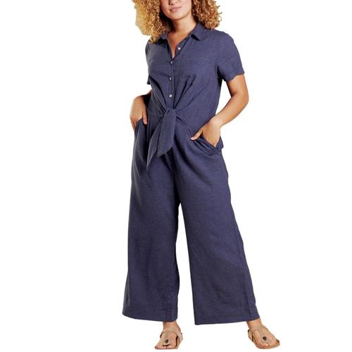 Toad&Co Women's Taj Short Sleeve Jumpsuit Truenavy_414