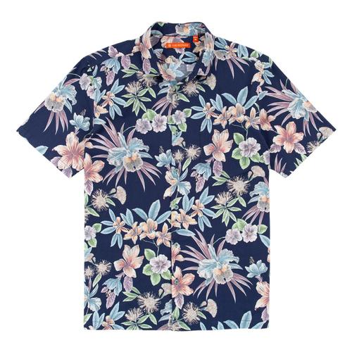 Tori Richard Men's Still Blooming Short Sleeve Shirt Navy