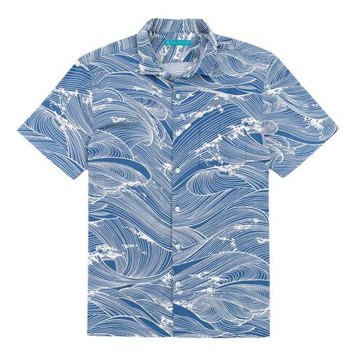 Tori Richard Men's Ocean's 11 Short Sleeved Stretch Shirt Midnight
