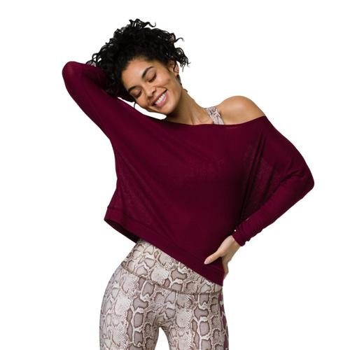 Onzie Women's Off Shoulder Rib Top Merlot