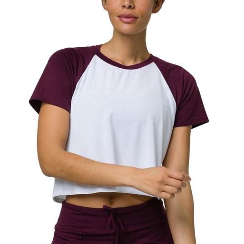 Onzie Women's Baseball Crop Top Burgundy