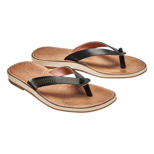 OluKai Women's Hawai'i loa Kia Hope Leather Beach Sandals Blk.Gsnd_40gs