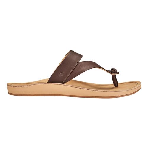 OluKai Women's Kaekae Ko'o Leather Beach Sandals Kcof.Gsnd_sags