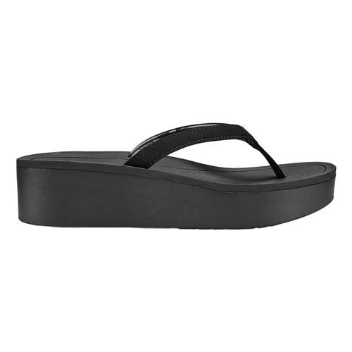OluKai Women's Pi'o Lua Wedged Sandals Blk.Blk_4040
