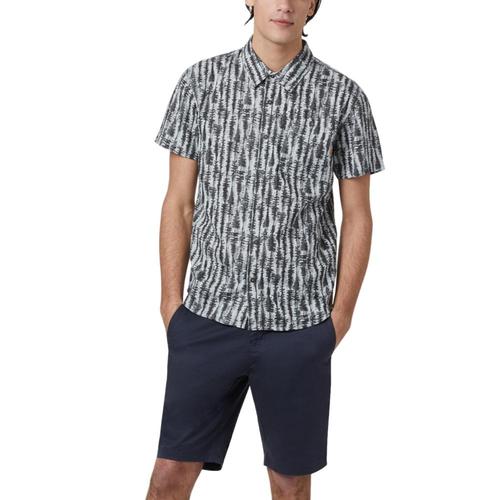 tentree Men's Hemp Short Sleeve Button Up Shirt Greytree_754