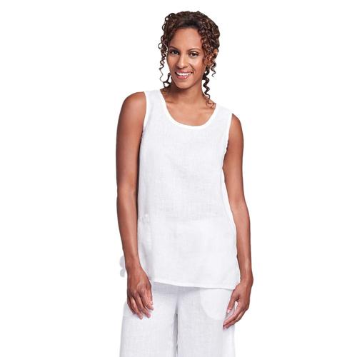FLAX Women's Pocket Tank Top White