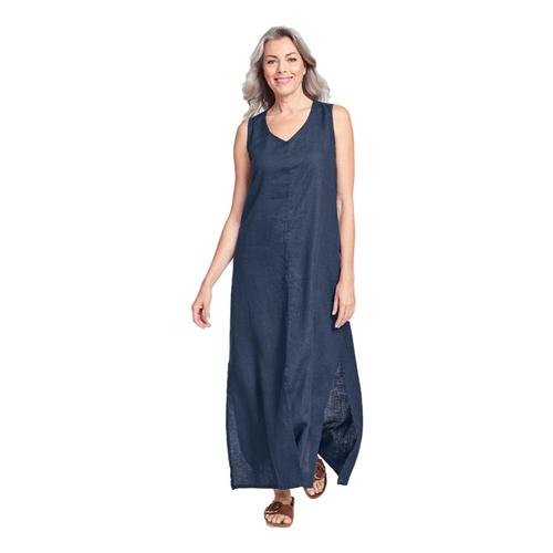 FLAX Women's Generous Open Dress Bluenight
