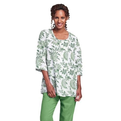 FLAX Women's Tucked Tunic Top Ivyfloral