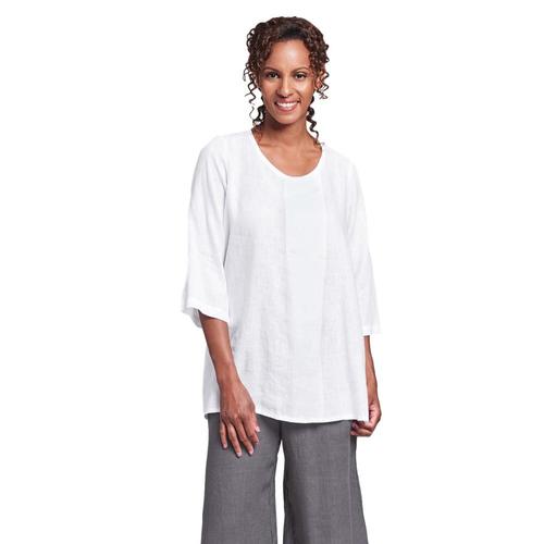 FLAX Women's Tucked Tunic Top White