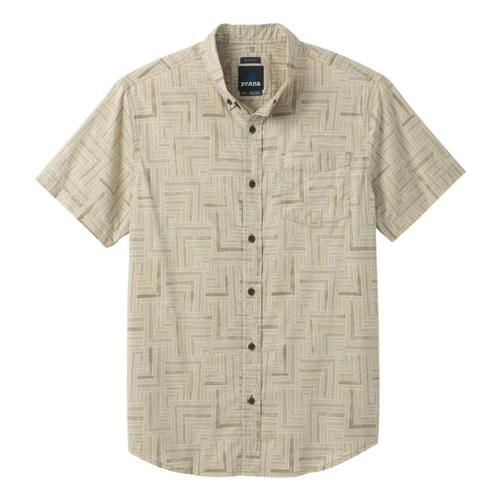 prAna Men's Broderick Slim Short Sleeve Shirt Dkkhaki