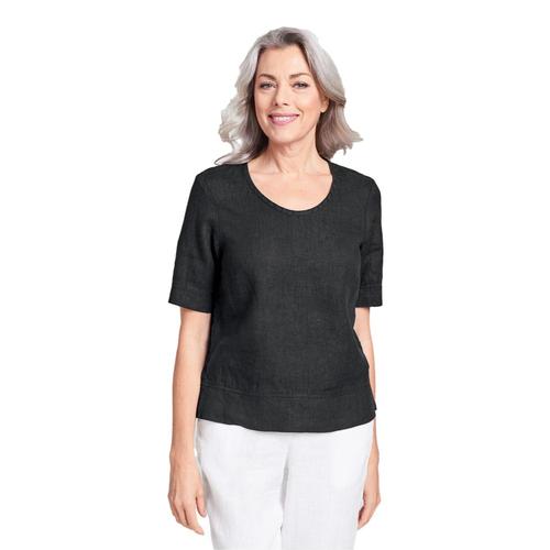 FLAX Women's Linear Crop Shirt Black