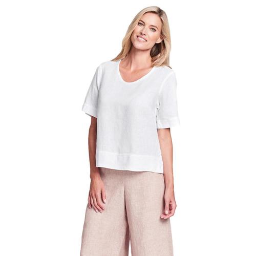 FLAX Women's Linear Crop Shirt Cream