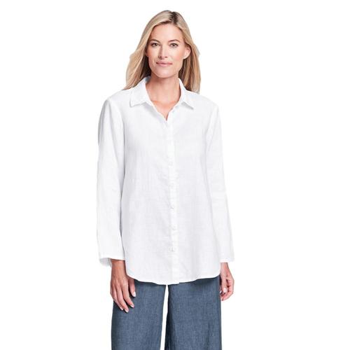 FLAX Women's Generous Crossroads Blouse White