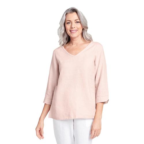 FLAX Women's V Pullover Shirt Blush