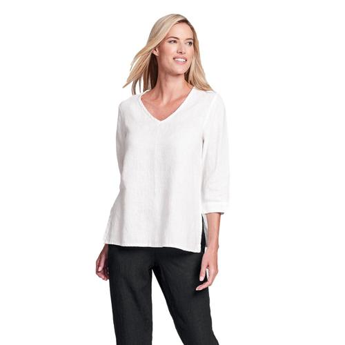 FLAX Women's Generous V Pullover Shirt Cream
