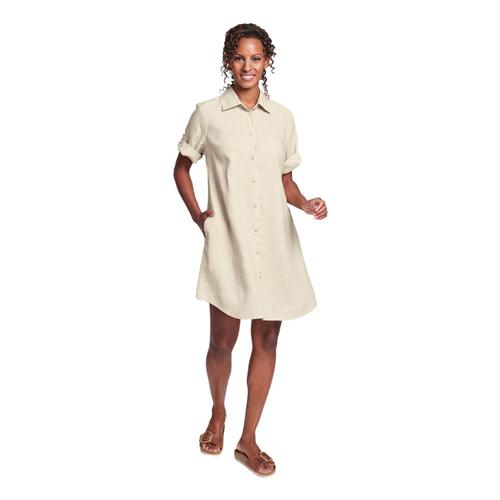 FLAX Women's Work Shirt Dress Biscuit