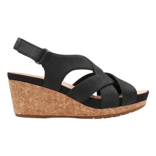 Clarks Women's Un Capri Step Wedge Sandals Blknbk