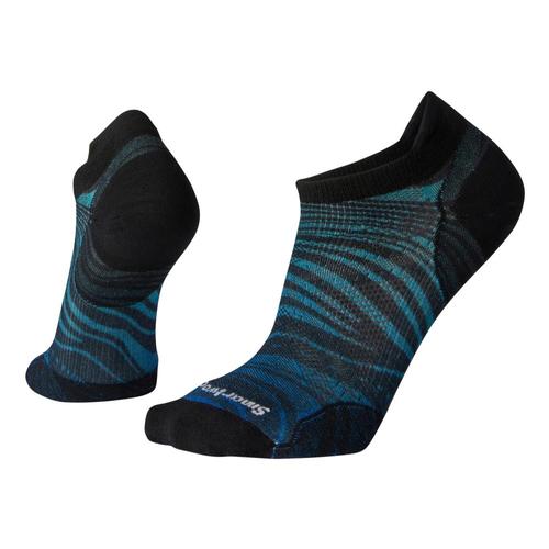 Smartwool Men's PhD Run Ultra Light Wave Print Micro Socks Alblue_b25