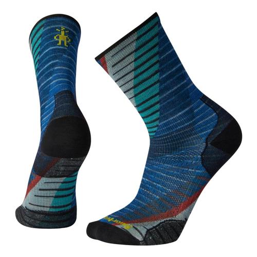 Smartwool Unisex PhD Run Ultra Light Print Crew Socks Brblue_378