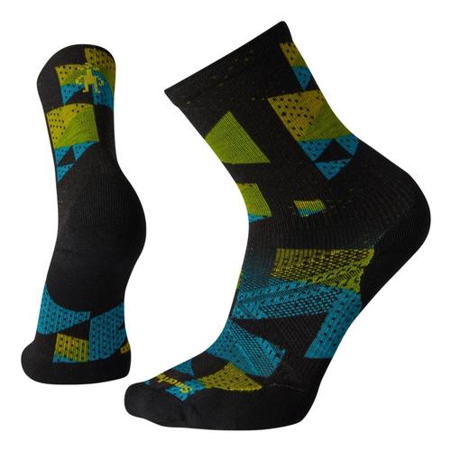 Smartwool Men's PhD Run Light Elite Print Crew Socks Black_001
