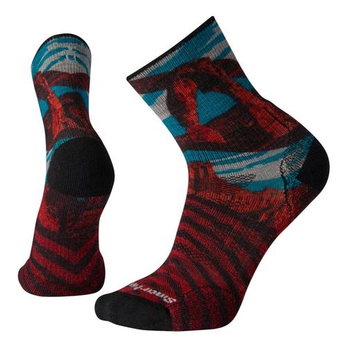 Smartwool Unisex PhD Outdoor Light Arches Print Mid Crew Hiking Socks White_122