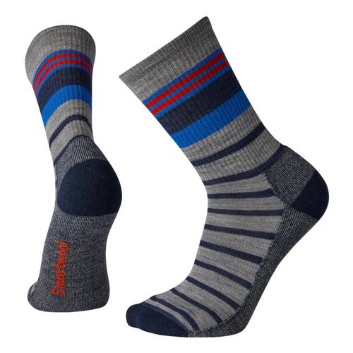Smartwool Unisex Striped Light Hiking Crew Socks Ltgray_039