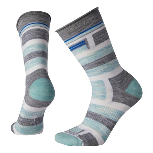 Smartwool Women's Non-Binding Pressure Free Striped Crew Socks Ltgray_039