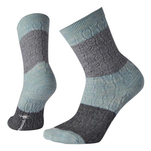 Smartwool Women's Color Block Cable Crew Socks Fgreen_b72