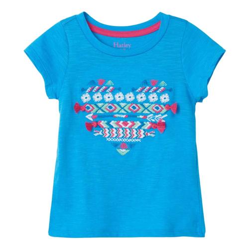 Hatley Girls Crafty Heart Tie Back Tee Blueastr