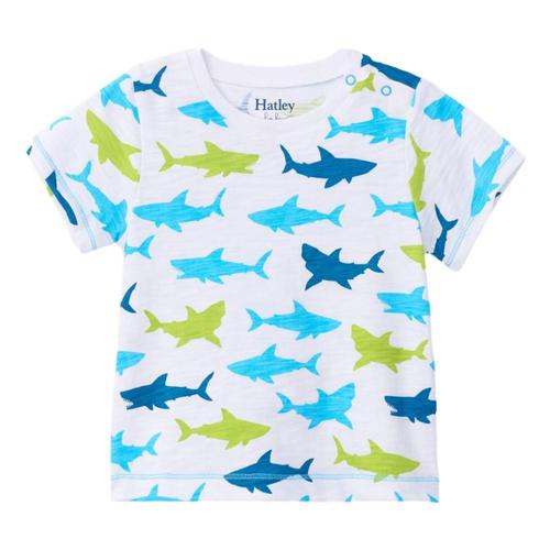 Hatley Great White Sharks Baby Graphic Tee White
