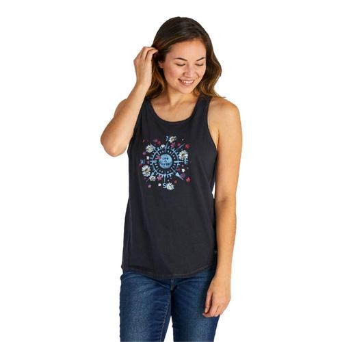 Life is Good Women's Beauty In All Directions High-Low Crusher Tank Jetblack
