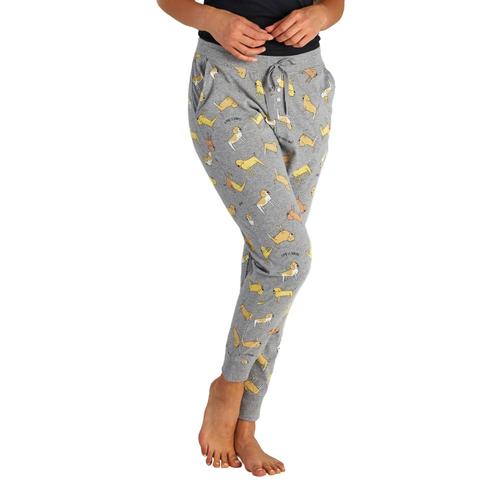 Life is Good Women's LIG Dog Print Snuggle Up Sleep Joggers Graydogs