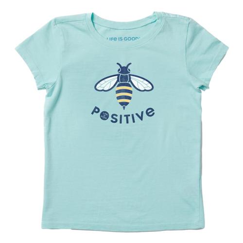 Life is Good Girls Bee Positive Crusher Tee Brmdablue