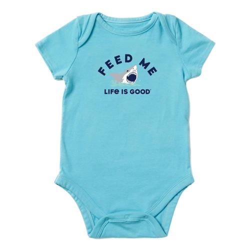 Life is Good Infant Feed Me Crusher Baby Bodysuit Coastblue