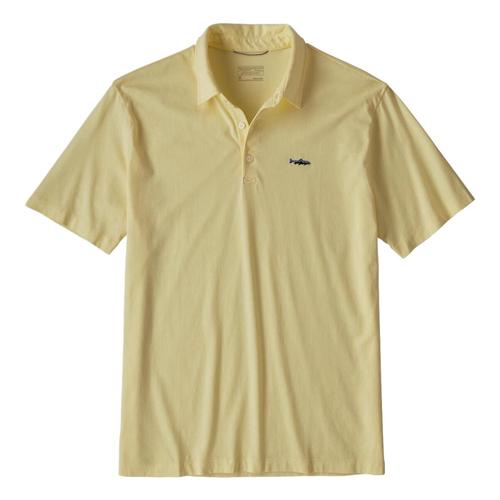 Patagonia Mens Polo Trout Fitz Roy Shirt Yellow_reye