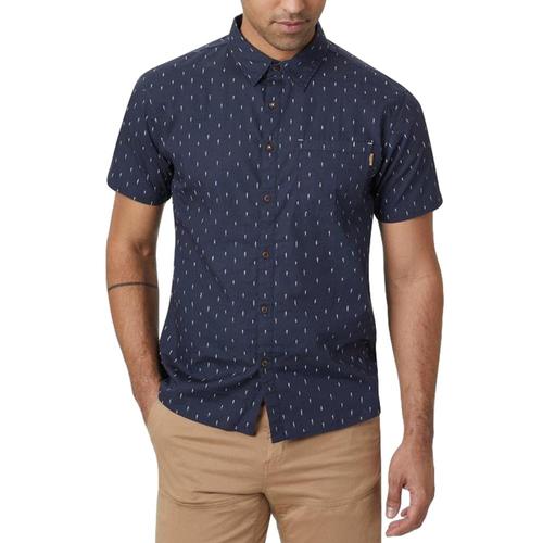 tentree Men's Cotton Shortsleeve Shirt Blue_833