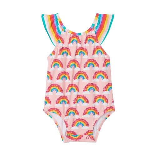 Hatley Infant Magical Rainbows Baby Ruffle Swimsuit Cndypink