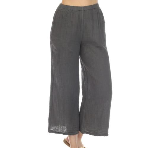 Honest Cotton Women's Crop Palazzo Pants Charcoal
