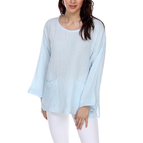 Honest Cotton Women's Beach Pocket Tunic Babyblue