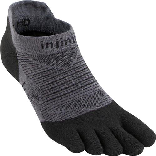 Injinji Unisex Run Original Weight No-Show Socks Black