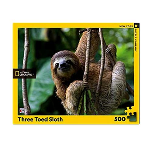 New York Puzzle Company National Geographic Three Toed Sloth 500 Piece Jigsaw Puzzle