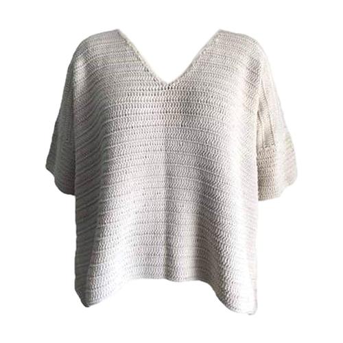 Honest Cotton Women's Kennedy Crochet Sweater Cream