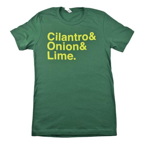 BarbacoApparel Cilantro & Onion & Lime T-Shirt Green