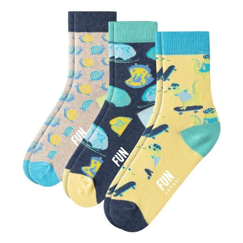 Fun Socks Kids Skateboard Crew Socks 3-Pack